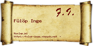 Fülöp Inge névjegykártya